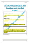 UGA History Exemption Test  Questions  and  Verified  Answers