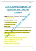UGA History Exemption Test  Questions  and  Verified  Answers