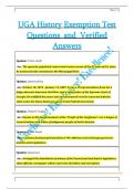 UGA History Exemption Test  Questions  and  Verified  Answers 
