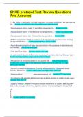 SNHD protocol Test Review Questions And Answers