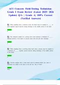 ACI Concrete Field-Testing Technician- Grade I Exam Review &lpar;Latest 2025&sol; 2026 Update&rpar; Q&sol;A &vert; Grade A&vert; 100&percnt; Correct &lpar;Verified Answers&rpar;
