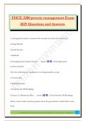 FHCE 3200 poverty management Exam 2025 Questions and Answers