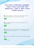ACI Concrete Field-Testing Technician- Grade I Exam &lpar;Latest 2025&sol; 2026 Update&rpar; Q&sol;A &vert; Grade A&vert; 100&percnt; Correct &lpar;Verified Answers&rpar;