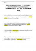IS-230&period;E&colon; FUNDAMENTALS OF EMERGENCY MANAGEMENT FINAL EXAM 2025 &vert; COMPREHENSIVE Q&A FOR GUARANTEED PASS