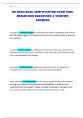 NC PARALEGAL CERTIFICATION EXAM 2025&semi; BRAND NEW QUESTIONS & VERIFIED ANSWERS