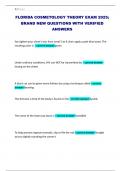 FLORIDA COSMETOLOGY THEORY EXAM 2025&semi; BRAND NEW QUESTIONS WITH VERIFIED ANSWERS