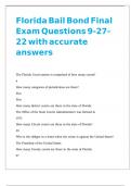 Florida Bail Bond Final Exam Questions 9-27-22 with accurate answers 