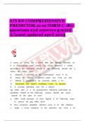  ATI RN COMPREHENSIVE  PREDICTOR 2019 FORM C 180  questions and answers graded  A&sol;latest updated april 2023