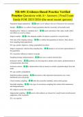 Test Bank  NR-449&colon; Evidence-Based Practice Verified Practice Questions with A&plus; Answers &vert; Final Exam Guide FOR 2025&sol;2026 &lpar;the most recent quizzes&rpar;