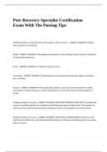 Peer Recovery Specialist Certification Exam With The Passing Tips