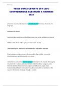TEXES CORE SUBJECTS EC-6 &lpar;291&rpar; COMPREHENSIVE QUESTIONS & ANSWERS 2025