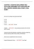 CHAPTER 6 &semi;COGNITIVE DEVELOPMENT WGU PSYCH D094 ASSESSMENT WITH QUESTIONS AND WELL VERIFIED ANSWERS &lbrack;REAL EXAM&excl;&excl;&excl; &rsqb; REAL EXAM&excl;&excl;&excl;