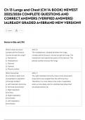 Ch 13 Lungs and Chest &lpar;CH 14 BOOK&rpar; NEWEST  2025&sol;2026 COMPLETE QUESTIONS AND  CORRECT ANSWERS &lpar;VERIFIED ANSWERS&rpar;  &vert;ALREADY GRADED A&plus;&vert;&vert;BRAND NEW VERSION&excl;&excl;