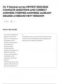 Ch&period; 9 General survey NEWEST 2025&sol;2026  COMPLETE QUESTIONS AND CORRECT  ANSWERS &lpar;VERIFIED ANSWERS&rpar; &vert;ALREADY  GRADED A&plus;&vert;&vert;BRAND NEW VERSION&excl;&excl;