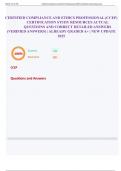 CERTIFIED COMPLIANCE AND ETHICS PROFESSIONAL &lpar;CCEP&rpar; CERTIFICATION STUDY RESOURCES ACTUAL QUESTIONS AND CORRECT DETAILED ANSWERS &lpar;VERIFIED ANSWERS&rpar; &vert; ALREADY GRADED A&plus; &vert; NEW UPDATE 2025