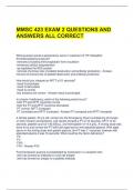 MMSC 423 EXAM 2 QUESTIONS AND ANSWERS ALL CORRECT 