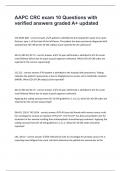 AAPC CRC exam 10 Questions with verified answers graded A&plus; updated