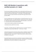 NUR 109 Module 4 questions with verified answers A&plus; rated