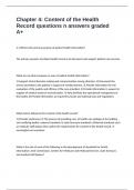 Chapter 4&colon; Content of the Health Record questions n answers graded A&plus;