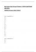 NIH Stroke Scale Group A Patient 1-6 WITH QUESTIONS AND WELL VERIFIED Answers REAL&excl;&excl; REAL&excl;&excl;