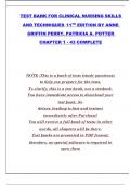 Clinical Nursing Skills and Techniques 11th Edition &ndash; Anne Griffin Perry & Patricia A&period; Potter &ndash; Complete Test Bank for Chapters 1&ndash;43