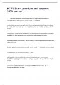 BCPS Exam questions and answers 100&percnt; correct 