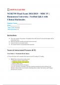 NUR2755 Final Exam 2024&sol;2025 &ndash; MDC IV &vert; Rasmussen University &vert; Verified Q&A with Clinical Rationales