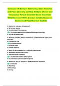 Concepts of Biology&colon; Taxonomy&comma; Gene Transfer&comma;  and Plant Diversity Verified Multiple Choice and  Conceptual Actual Emended Exam Questions  With Reviewed 100&percnt; Correct Detailed Answers 