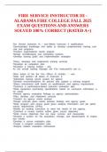 FIRE SERVICE INSTRUCTOR III - ALABAMA FIRE COLLEGE FALL 2025 EXAM QUESTIONS AND ANSWERS SOLVED 100&percnt; CORRECT &lpar;RATED A&plus;&rpar;