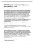 BCPS Exam 1 questions and answers A&plus; updated to pass