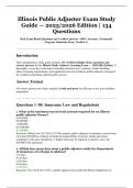 Illinois Public Adjuster Exam Study Guide &mdash; 2025&sol;2026 Edition &vert; 134 Questions &vert; Verified Licensing Prep Material