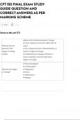CFT 150 FINAL EXAM STUDY  GUIDE QUESTION AND  CORRECT ANSWERS AS PER  MARKING SCHEME
