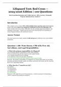 Lifeguard Test&colon; Red Cross &mdash; 2025&sol;2026 Edition &vert; 100 Questions with Verified Answers for Paramedic Program Admission