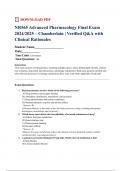 NR565 Advanced Pharmacology Final Exam 2024&sol;2025 &ndash; Chamberlain &vert; Verified Q&A with Clinical Rationales