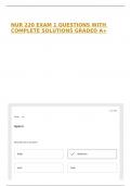 NUR 220 EXAM 1 QUESTIONS WITH COMPLETE SOLUTIONS GRADED A&plus;