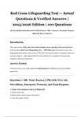 Red Cross Lifeguarding Test &mdash; Actual Questions & Verified Answers &vert; 2025&sol;2026 Edition &vert; 100 Questions for Paramedic Program Admission