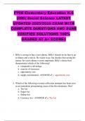 FTCE Elementary Education K-6 &lpar;060&rpar; Social Science LATEST UPDATED 2025&sol;2026 EXAM WITH COMPLETE QUESTIONS AND SURE VERIFIED SOLUTIONS 100&percnt; GRADED AT A&plus; SCORE&excl;&excl;