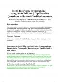  MPH Interview Preparation &mdash; 2025&sol;2026 Edition &vert; Top Possible Questions with 100&percnt; Verified Answers for Graduate Program Entry