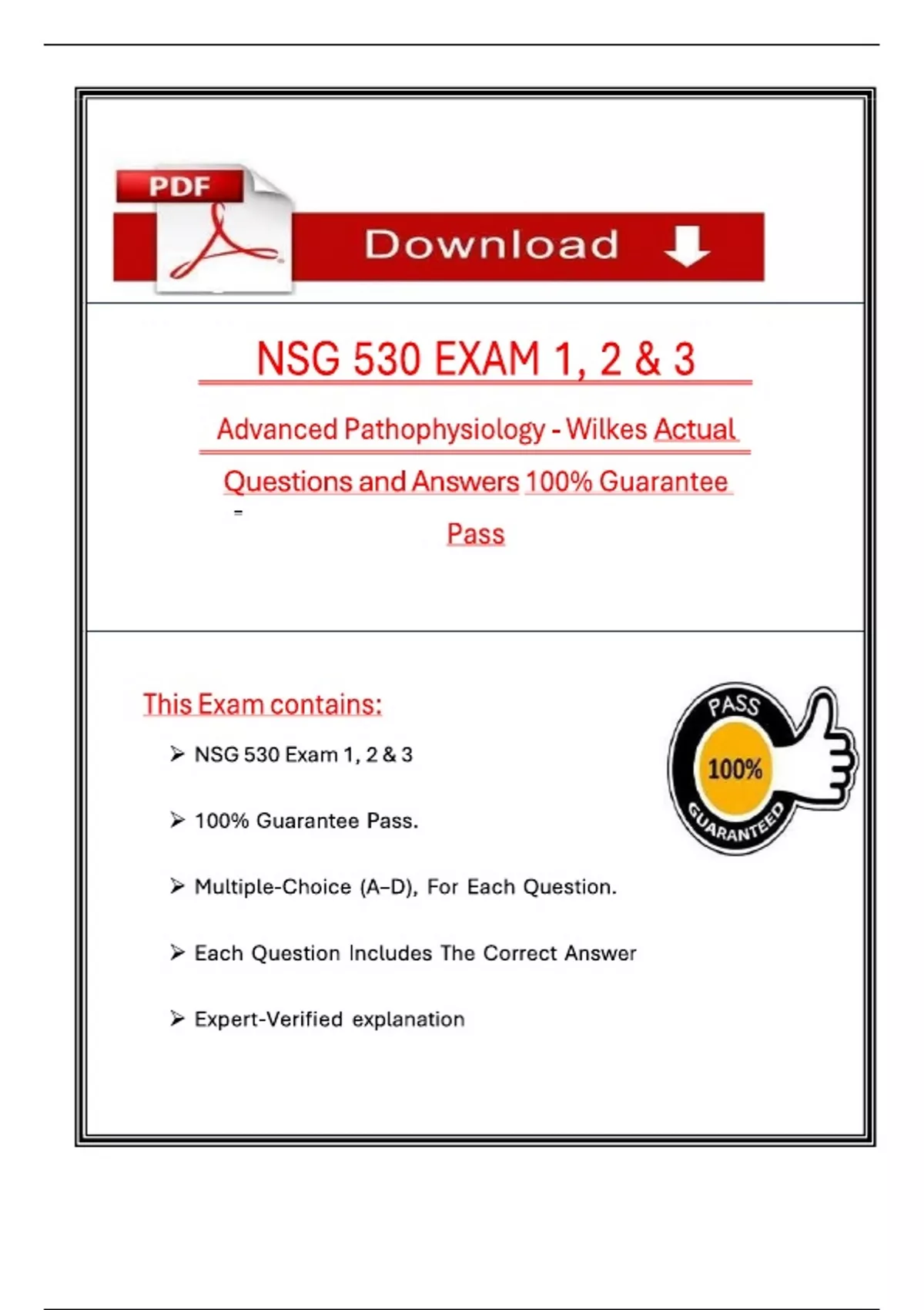NSG 530 Exam – Verified Questions and Answers for Advanced Health ...