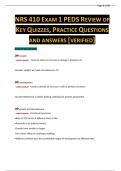 NRS 410 EXAM 1 PEDS REVIEW OF KEY QUIZZES&comma; PRACTICE QUESTIONS AND ANSWERS -