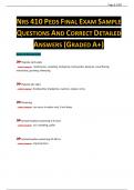 NRS 410 PEDS FINAL EXAM SAMPLE QUESTIONS AND CORRECT DETAILED ANSWERS GRADED A