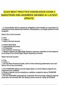 ACAS BEST PRACTICE KNOWLEDGE EXAM 4 QUESTIONS AND ANSWERS GRADED A&plus; LATEST UPDATE&period;