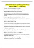 NYC FOOD EXAM REVIEW QUESTIONS AND CORRECT ANSWERS&excl;