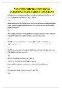 NYC FOOD PROTECTION EXAM QUESTIONS AND CORRECT ANSWERS&excl;