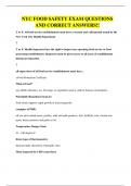 NYC FOOD SAFETY EXAM QUESTIONS AND CORRECT ANSWERS&excl;&excl;