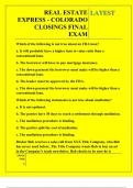 REAL ESTATE EXPRESS - COLORADO CLOSINGS FINAL EXAM  QUESTIONS AND ANSWERS 2025