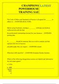 CHAMPIONS POWERHOUSE TRAINING SAE QUESTIONS AND ANSWERS 2025
