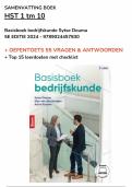 Samenvatting boek Basisboek bedrijfskunde HST 1 tm 10 - Sytse Douma 5e editie 2024 / 9789024457830 / + oefentoets + leerdoelen met checklist