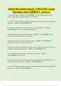 School Bus Endorsement  UPDATED  Exam  Questions and CORRECT Answers 
