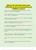 Illinois CDL School Bus Endorsement  UPDATED ACTUAL Exam Questions and  CORRECT Answers